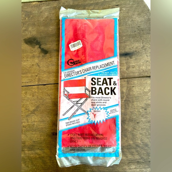 Gold Medal Original Director Chair Replacement Seat & Back Heavy Duty Canvas RED - Picture 1 of 4